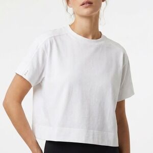 Easton Jen Schroeder JS WMS Crop Tee White Athletic Short Sleeve Shirt S